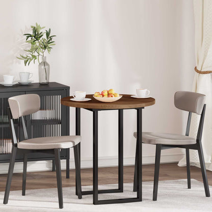 Table Top Dark Brown Ø 70 x 2.5 cm Solid Oak Wood