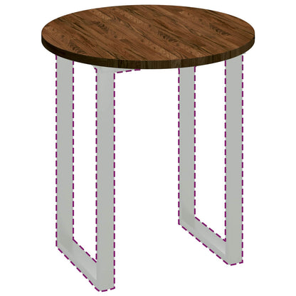 Table Top Dark Brown Ø 70 x 2.5 cm Solid Oak Wood