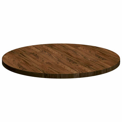 Table Top Dark Brown Ø 80 x 2.5 cm Solid Oak Wood