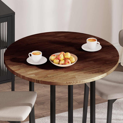 Table Top Dark Brown Ø 90 x 2.5 cm Solid Oak Wood