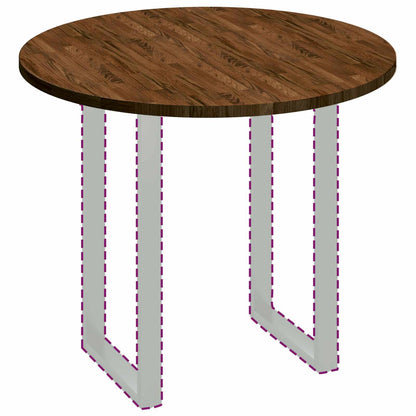 Table Top Dark Brown Ø 90 x 2.5 cm Solid Oak Wood