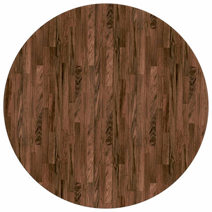 Table Top Dark Brown Ø 90 x 2.5 cm Solid Oak Wood