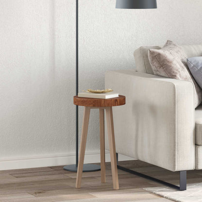 Table Top Light Brown Ø 30 x 4 cm Solid Oak Wood