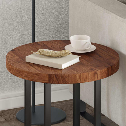 Table Top Light Brown Ø 50 x 4 cm Solid Oak Wood