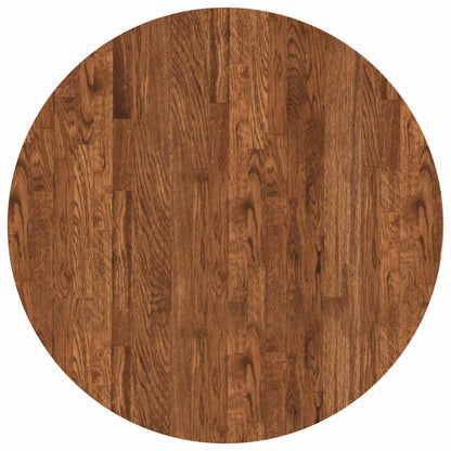 Table Top Light Brown Ø 70 x 4 cm Solid Oak Wood