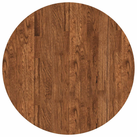 Table Top Ø 70 x 4 cm Round Solid Oak Wood Light Brown