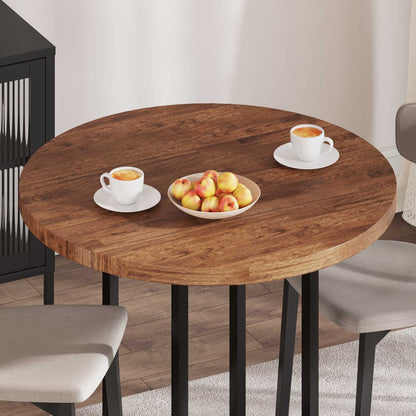 Table Top Light Brown Ø 90 x 4 cm Solid Oak Wood