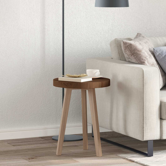 Table Top Ø 40 x 4 cm Round Solid Oak Wood Dark Brown