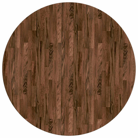 Table Top Ø 50 x 4 cm Round Solid Oak Wood Dark Brown