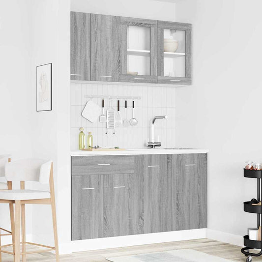 Kitchen Unit LYON 4 pcs Grey sonoma Engineered Wood