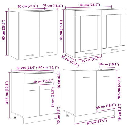 Kitchen Unit Lyon 4 pcs Grey sonoma Engineered Wood