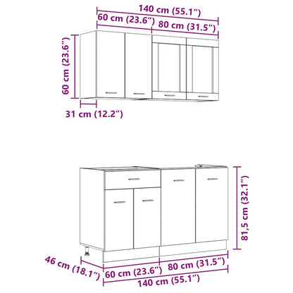 Kitchen Unit Lyon 4 pcs Grey sonoma Engineered Wood