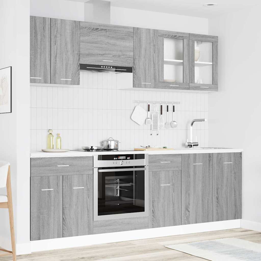 Kitchen Unit Lyon 8 pcs Grey Sonoma Engineered Wood