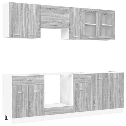 Kitchen Unit Lyon 8 pcs Grey Sonoma Engineered Wood