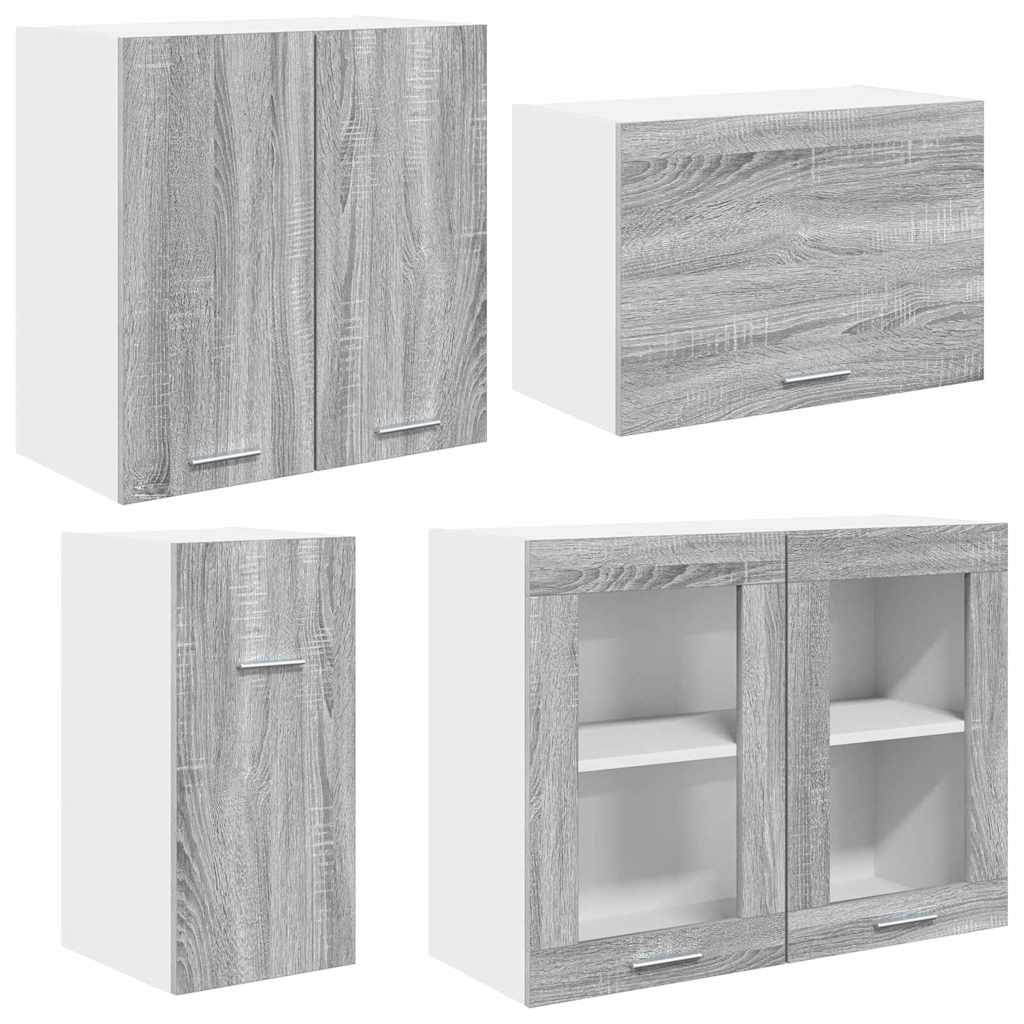 Kitchen Unit Lyon 8 pcs Grey Sonoma Engineered Wood