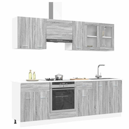 Kitchen Unit Lyon 8 pcs Grey Sonoma Engineered Wood