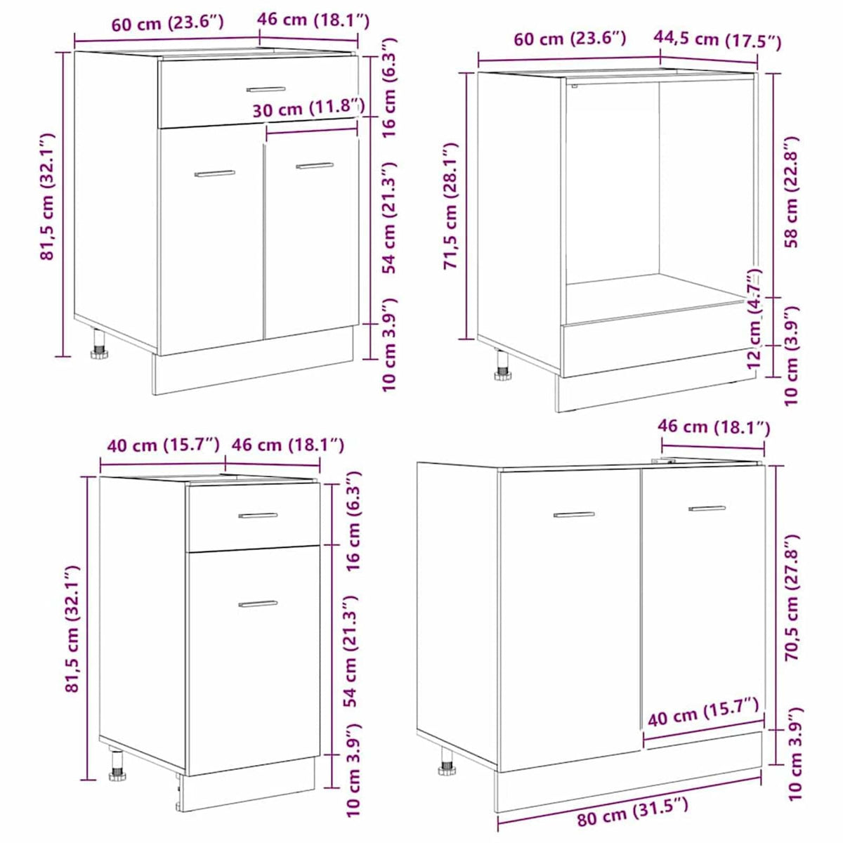 Kitchen Unit Lyon 8 pcs Grey Sonoma Engineered Wood