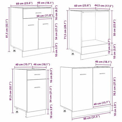 Kitchen Unit Lyon 8 pcs Grey Sonoma Engineered Wood