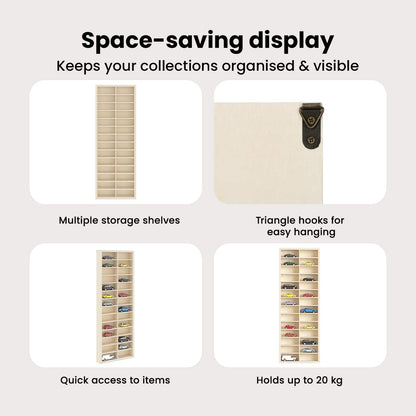 Wall Display Case Beige 21 x 4.5 x 59 cm Engineered Wood