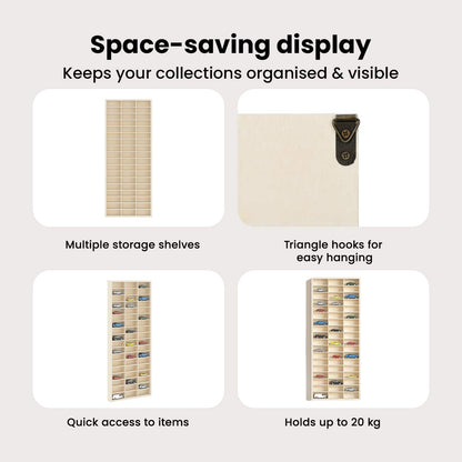 Wall Display Case Beige 30 x 4.5 x 75 cm Engineered Wood