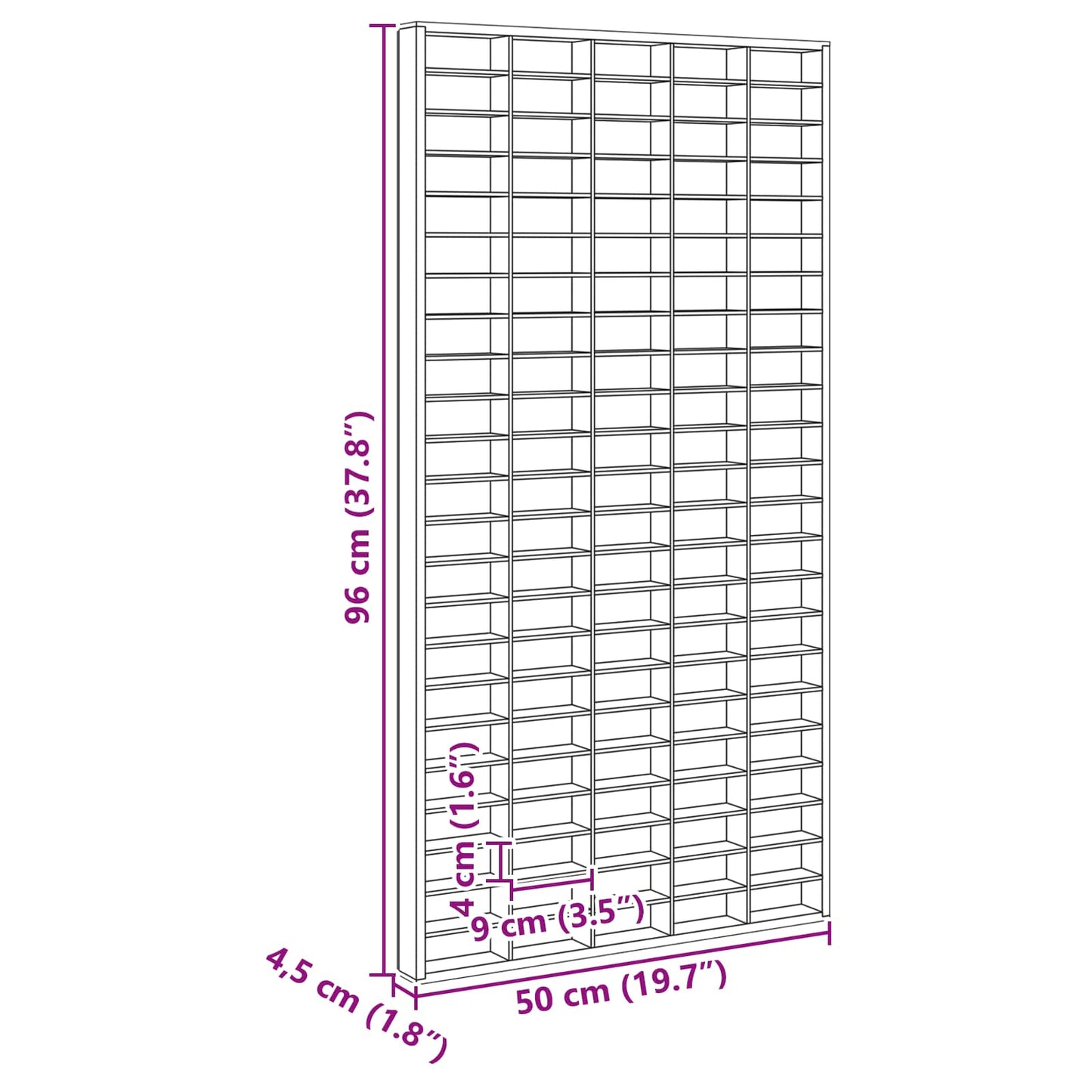 Wall Display Case Beige 50 x 4.5 x 96 cm Engineered Wood