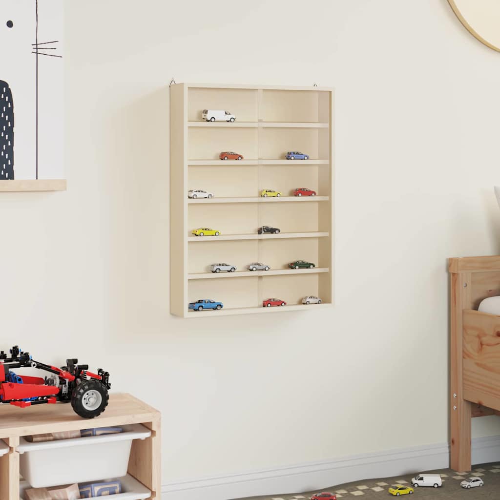 Wall Display Case with Shelf Beige 40 x 8.5 x 54 cm Plywood