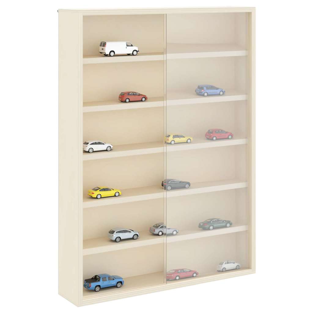 Wall Display Case with Shelf Beige 40 x 8.5 x 54 cm Plywood