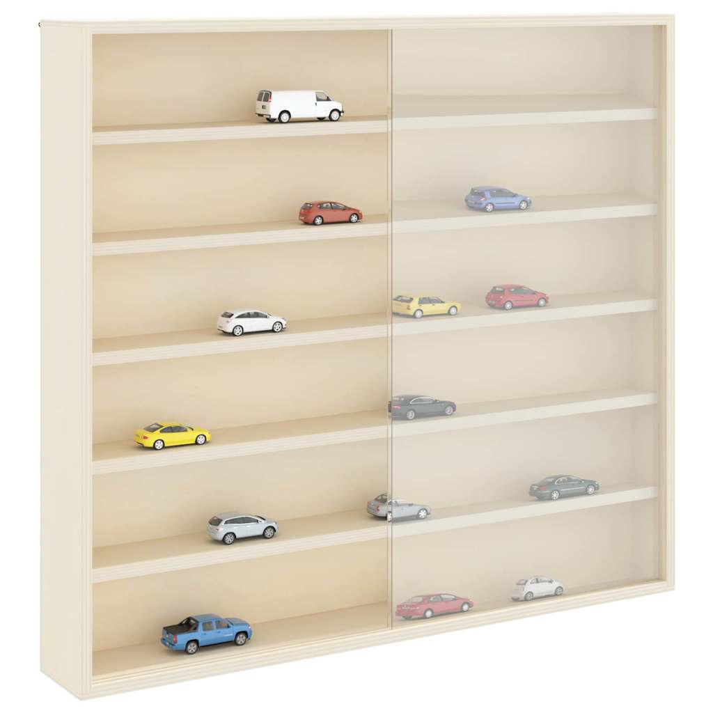 Wall Display Case with Shelf Beige 60 x 8.5 x 54 cm Plywood