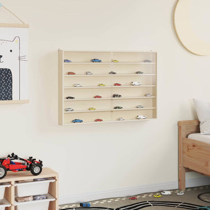 Wall Display Case with Shelf Beige 80 x 8.5 x 54 cm Plywood