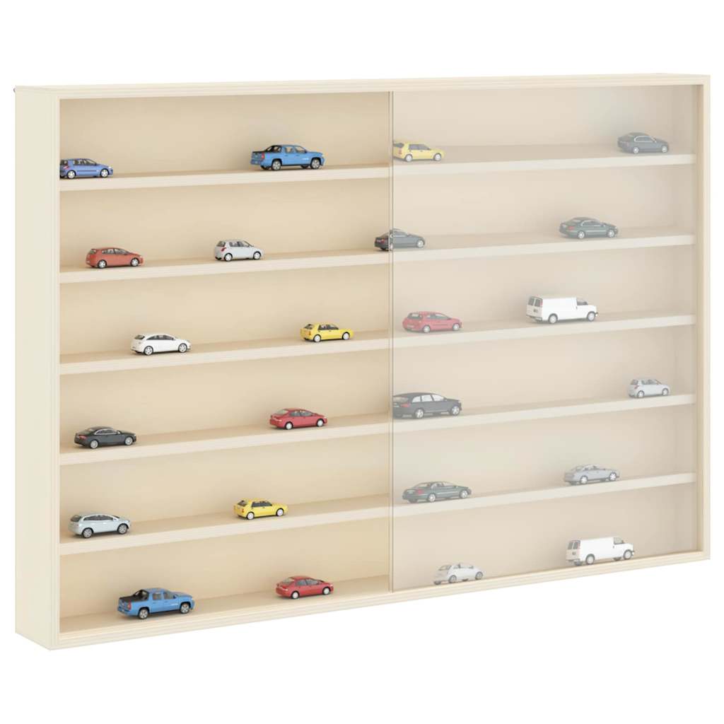 Wall Display Case with Shelf Beige 80 x 8.5 x 54 cm Plywood