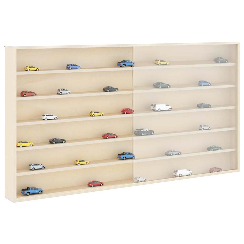 Wall Display Case with Shelf Beige 100 x 8.5 x 54 cm Plywood