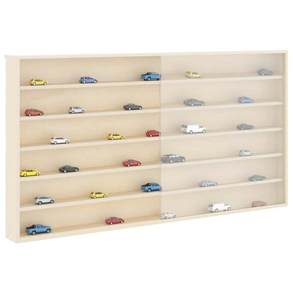Wall Display Case with Shelf Beige 100 x 8.5 x 54 cm Plywood