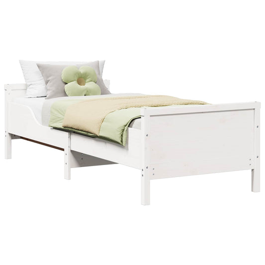 Bed Frame with Headboard White 80 x 200 cm Engineered Wood