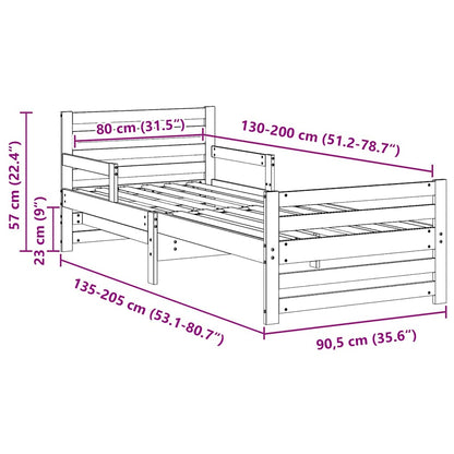 Bed Frame with Headboard Brown 80 x 200 cm Engineered Wood