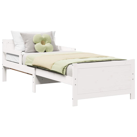 Bed Frame with Headboard White 80 x 200 cm Engineered Wood