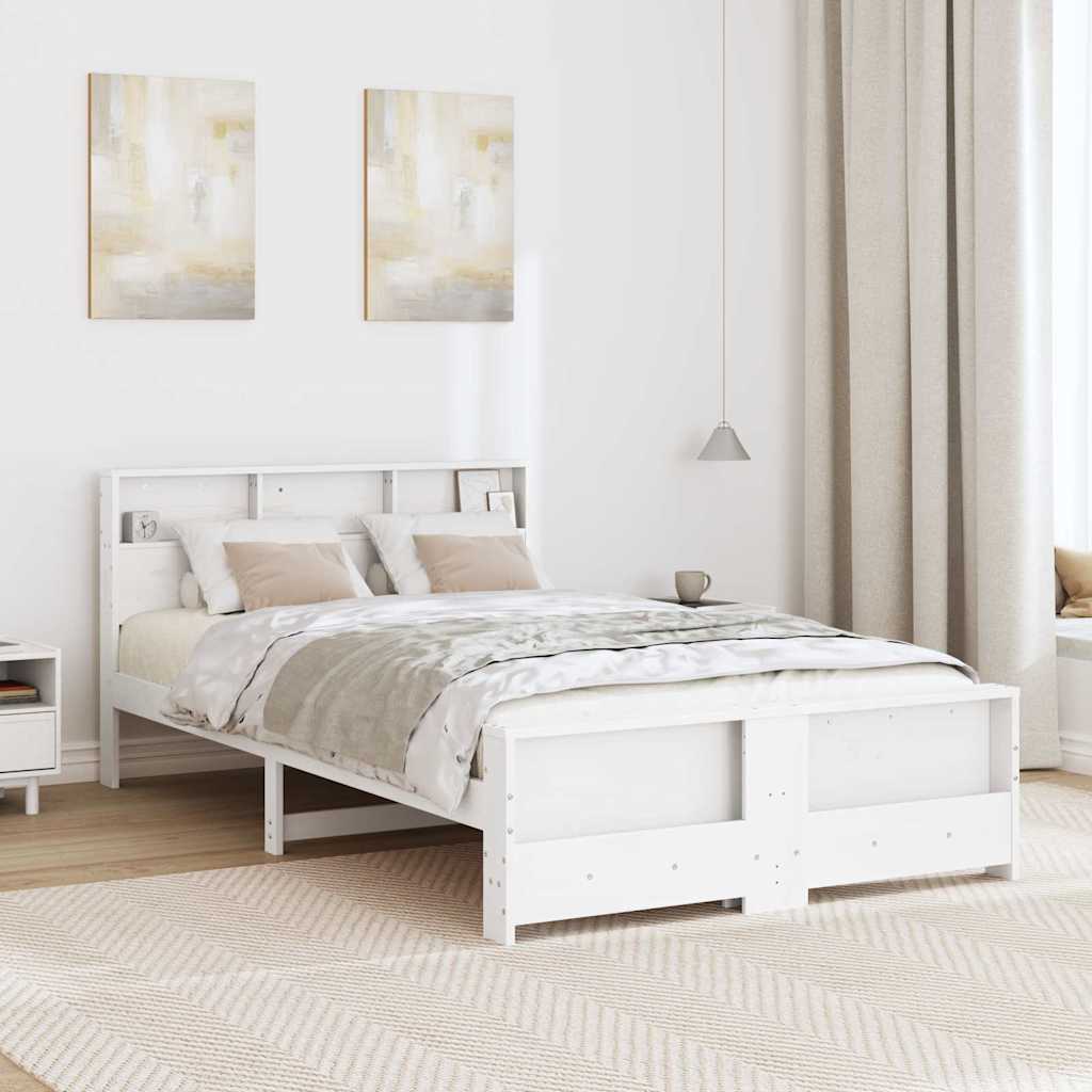 Bed Frame with Headboard White 120 x 200 cm Engineered Wood
