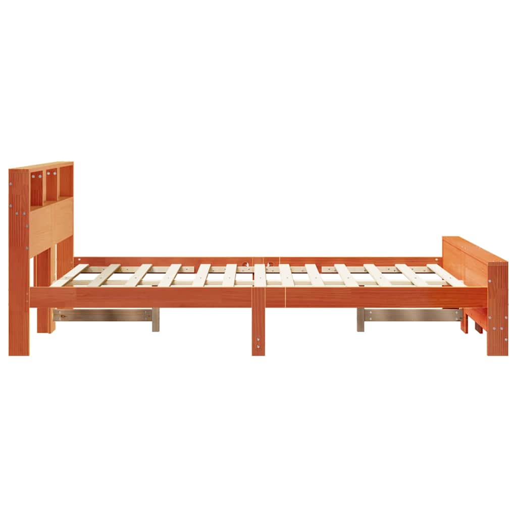 Bed Frame with Headboard Wax Brown 120 x 200 cm Engineered Wood