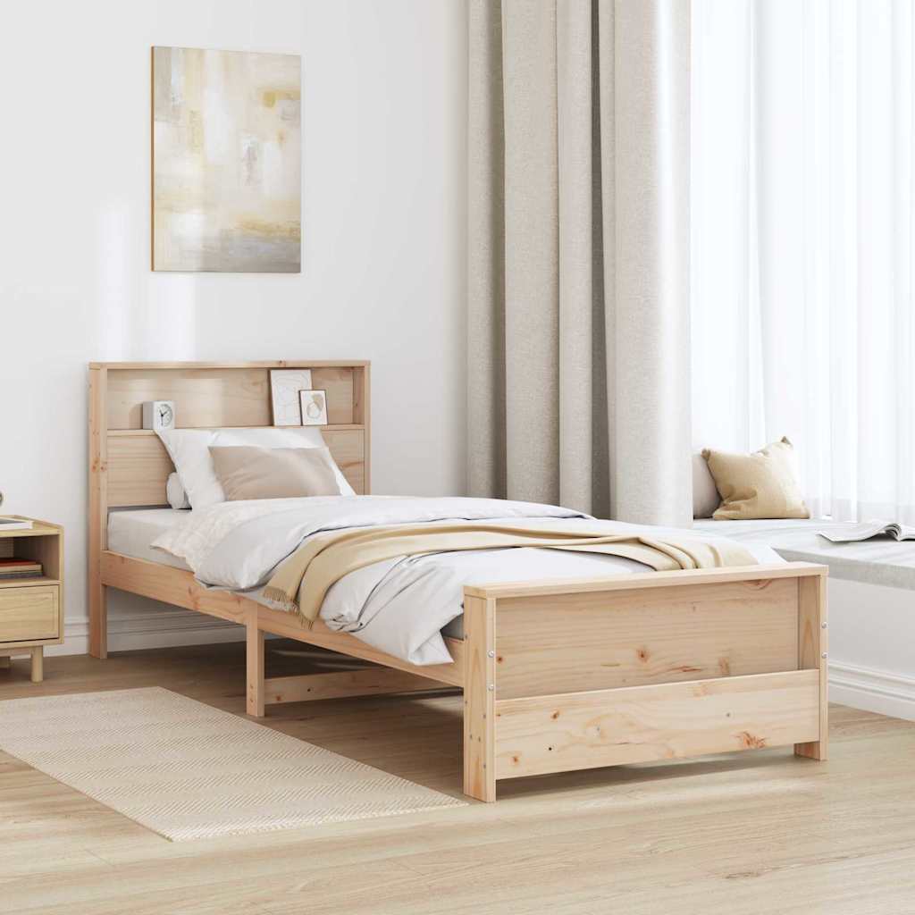 Bed Frame with Headboard Brown 100 x 200 cm Engineered Wood