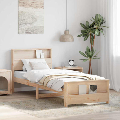 Bed Frame with Headboard Brown 90 x 200 cm Engineered Wood