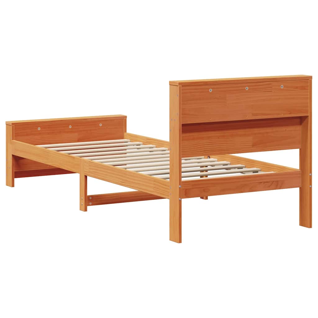 Bed Frame with Headboard Wax Brown 80 x 200 cm Engineered Wood