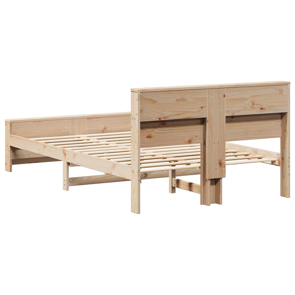 Bed Frame with Headboard Brown 140 x 190 cm Engineered Wood