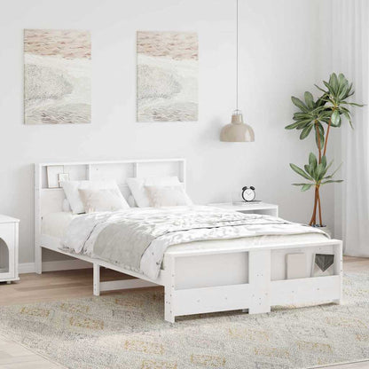 Bed Frame with Headboard White 140 x 190 cm Engineered Wood