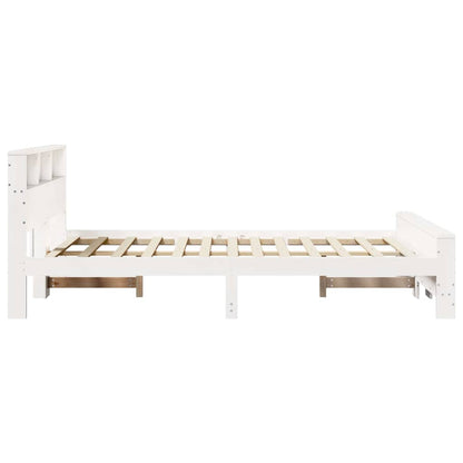 Bed Frame with Headboard White 140 x 190 cm Engineered Wood
