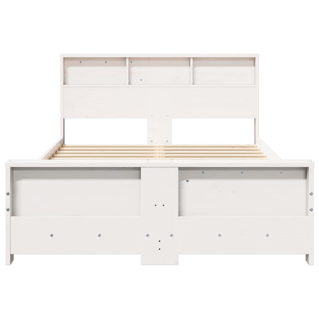 Bed Frame with Headboard White 135 x 190 cm Engineered Wood