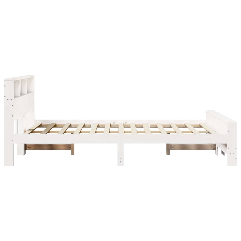 Bed Frame with Headboard White 135 x 190 cm Engineered Wood