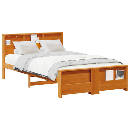 Bed Frame with Headboard Wax Brown 120 x 190 cm Engineered Wood
