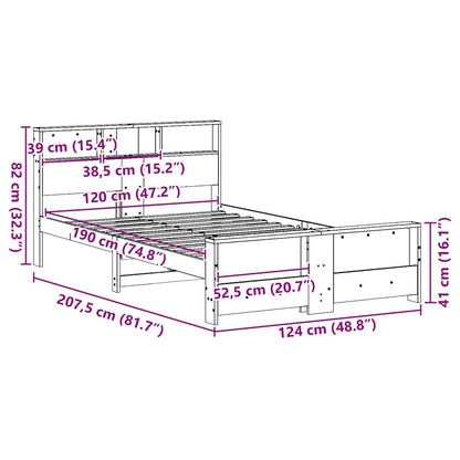 Bed Frame with Headboard Wax Brown 120 x 190 cm Engineered Wood