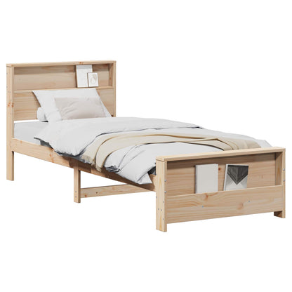 Bed Frame with Headboard Brown 90 x 190 cm Engineered Wood