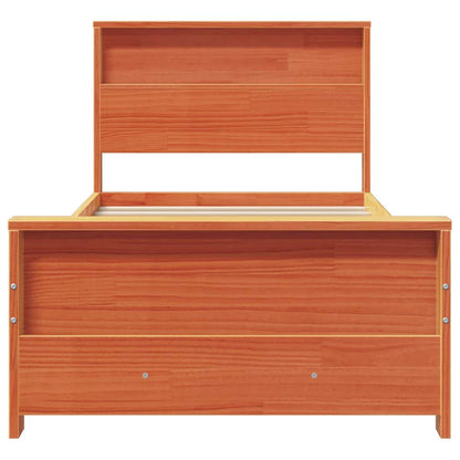 Bed Frame with Headboard Wax Brown 90 x 190 cm Engineered Wood