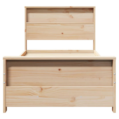 Bed Frame with Headboard Brown 75 x 190 cm Engineered Wood